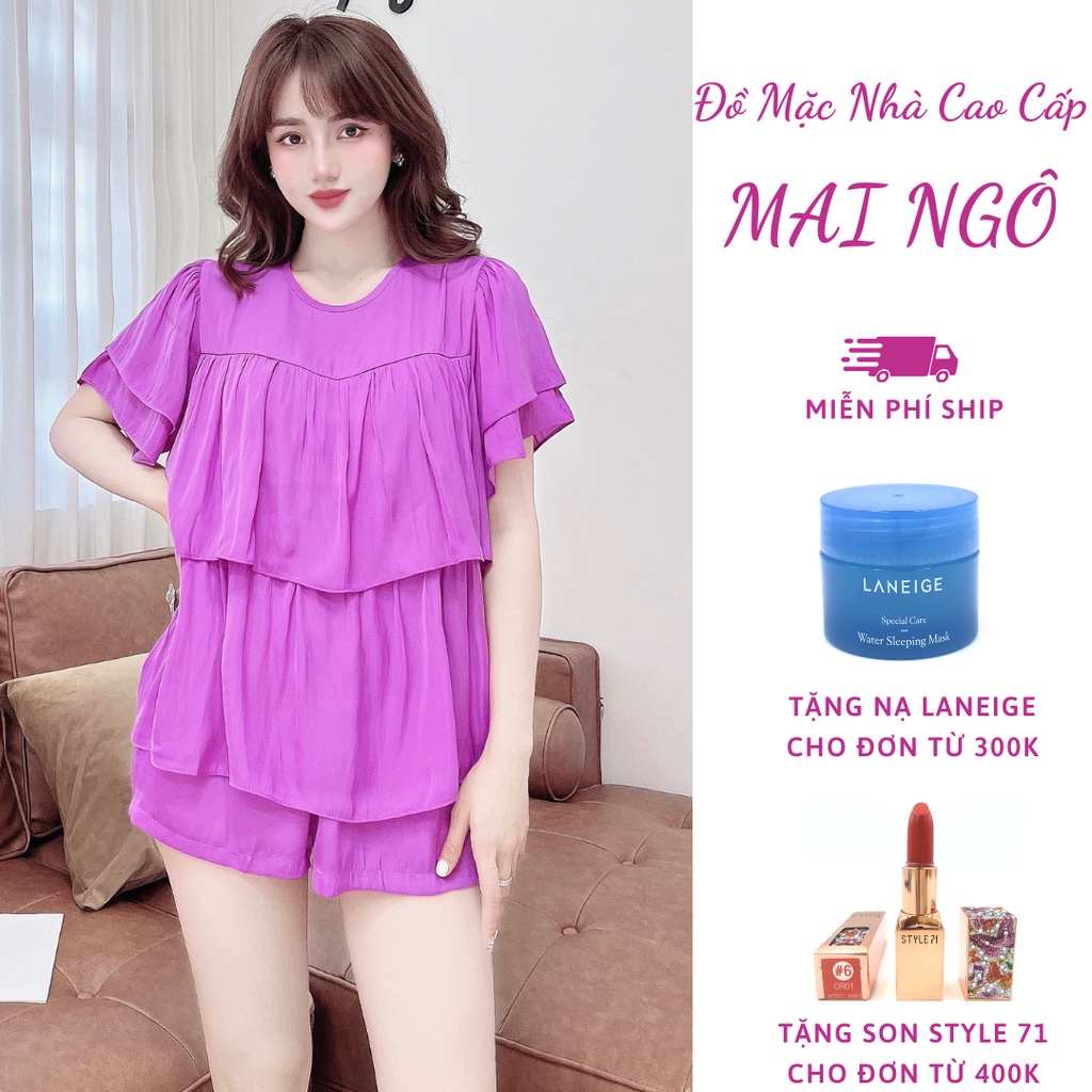 Đồ Bộ Đùi Big Size Mặc Ở Nhà Nữ Chất Lụa/Lanh/Tole - Bộ Quần Áo Ngủ Nữ Tay Ngắn Thiết Kế 2 Tầng -Mặc Mùa Hè, Bảng Màu