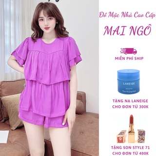 Đồ Bộ Đùi Big Size  Mặc Ở Nhà Nữ Chất Lụa/Lanh/Tole - Bộ Quần Áo Ngủ Nữ Tay Ngắn Thiết Kế 2 Tầng  -Mặc Mùa Hè, Bảng Màu