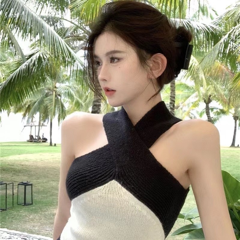 Áo 2 dây đan chéo ngắn phong cách mùa hè cho nữ