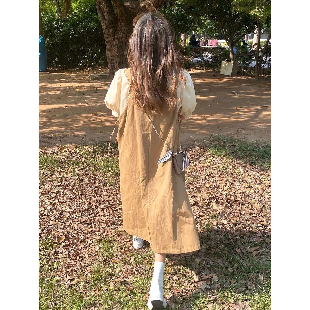 Đầm Nhật Bản Hai Mảnh Cỡ Nhỏ Và Tươi Mới Phong Cách Học Sinh Hàn Quốc Cho Nữ Sinh Trung Bình Và Dài Dễ Phối Đồ
