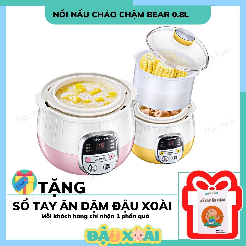 Nồi nấu cháo chậm Bear 0.8 phiên bản quốc tế (Bảo hành 18 tháng)