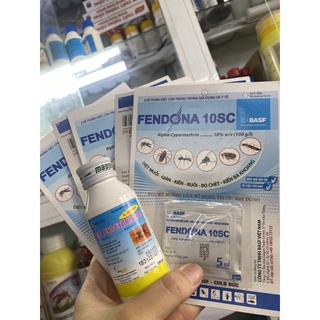 Combo 5 gói thuố* diệt côn trùng fendona + 1 chai Permethrin 50EC 100ml
