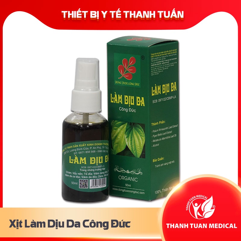 Xịt Làm Dịu Da Công Đức - Chuyên cho da khô Ngứa Chàm, Eczema, Vẩy Nến, Viêm Da Cơ Địa