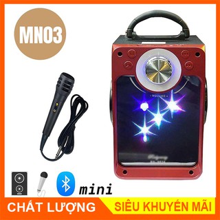 Loa kẹo kéo bluetooth hát karaoke mini MN03 công suất lớn, nghe ấm,chắc loa ,không rè