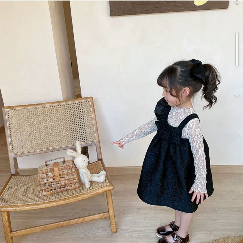 Áo ren lưới mỏng tay dài thời trang mới xuân thu 2021 cho bé gái