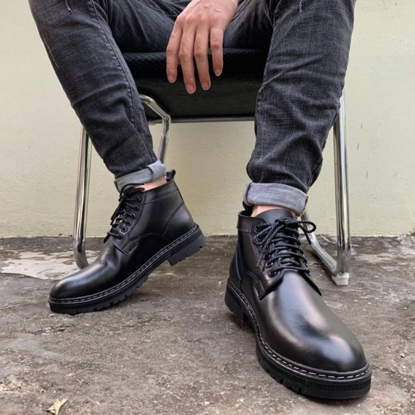 Bốt Nam_Bốt Cổ Lửng Da Bò Tăng Chiều Cao 5 Cm | BigBuy360 - bigbuy360.vn