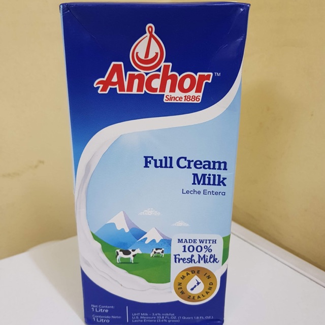 Sữa Tươi Nguyên kem Anchor / Sữa tươi Full Cream Anchor hộp 1L