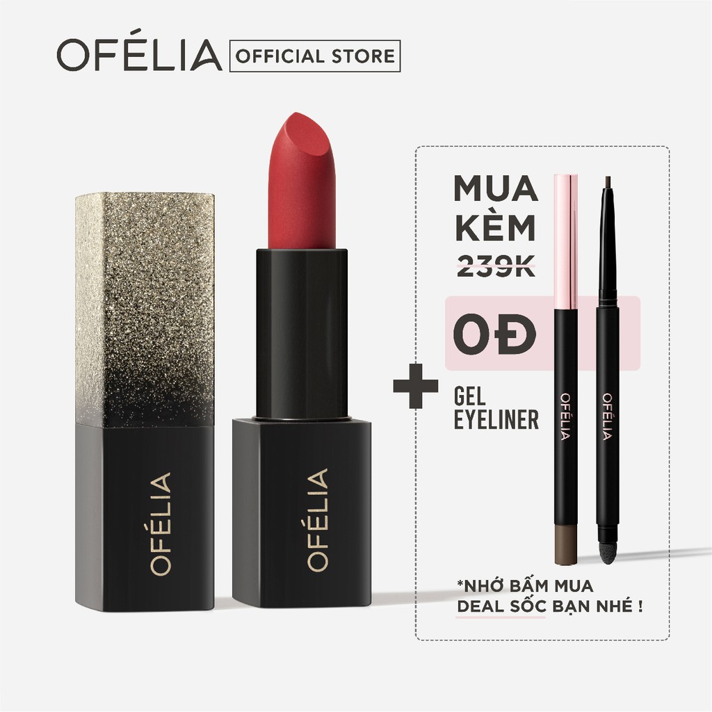 [Mã FMCGM50 - 8% đơn 250K] Son Thỏi Màu Midnight Beauty - OFÉLIA Starlight Velvet Lipstick (3.5g)