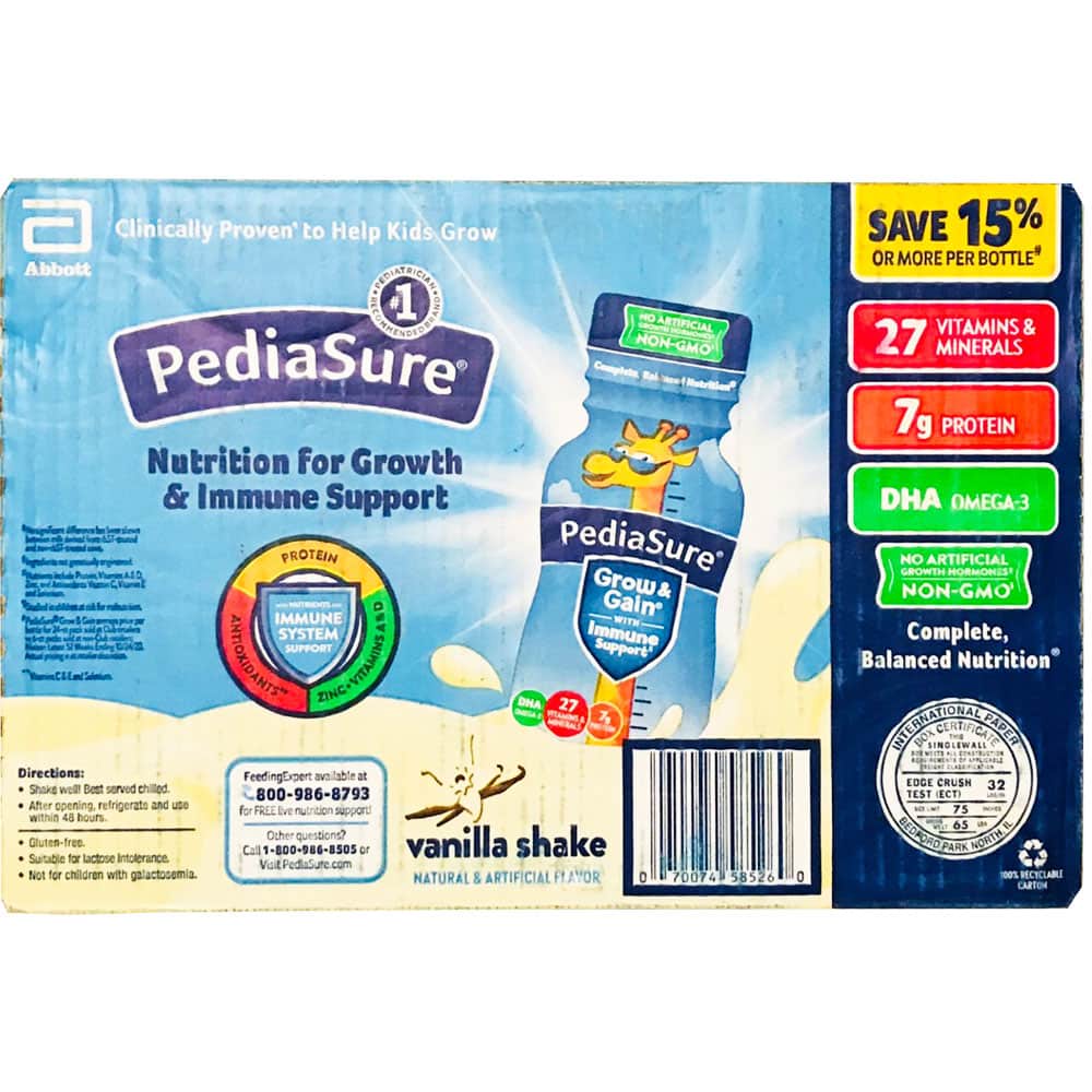 Sữa nước Pediasure grow & gain 237ml vanilla shake (237ml) hương vani extaste