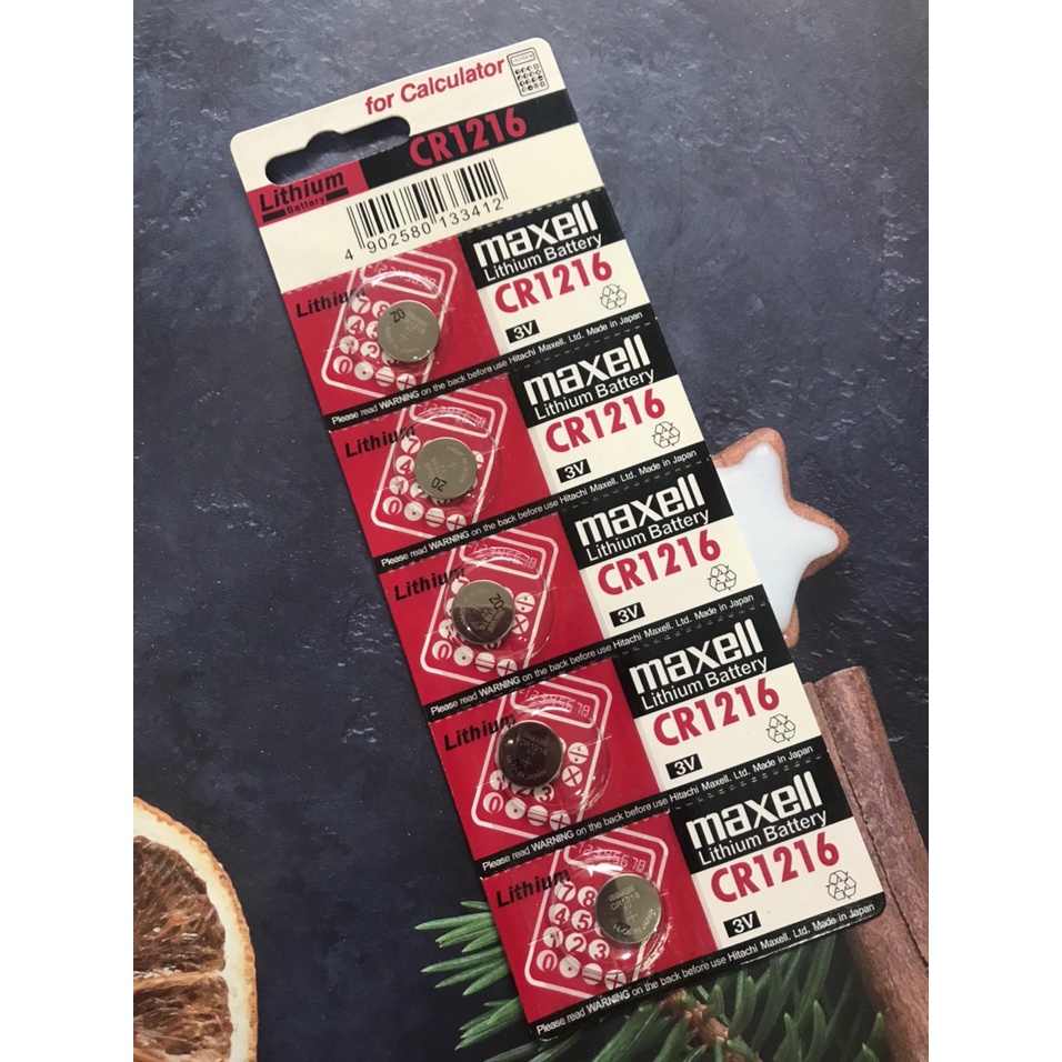 Vỉ 5 Viên Pin Maxell CR2032 / CR2025 / CR2016 / CR1632 / CR1616 / CR1220 / CR1216 / CR1620 MAXELL Lithium - Chính Hãn