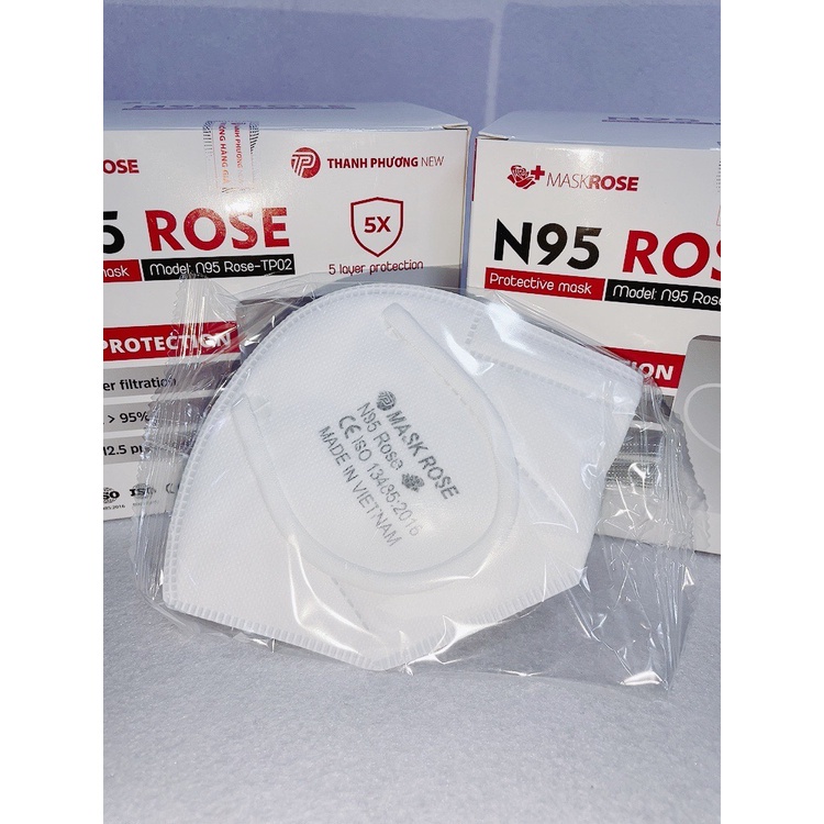 [Hộp 20 cái] Khẩu Trang N95 Rose Chính Hãng,Công Nghệ Nhật Bản, Khẩu Trang Y Tế 5 Lớp, Kháng Khuẩn Chống Bụi Siêu Mịn