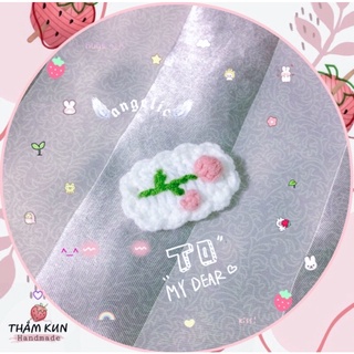 Kẹp tóc cành hoa handmade len