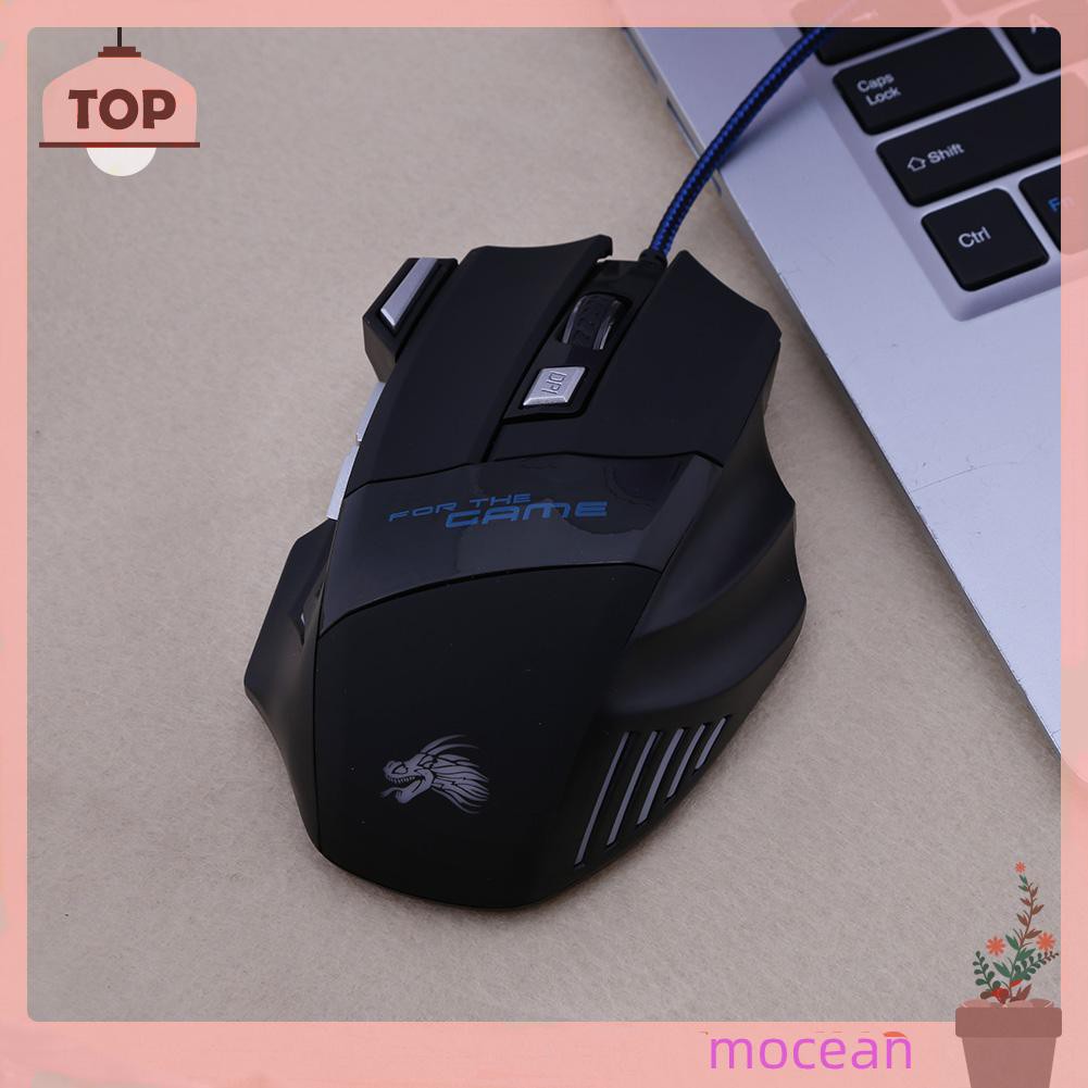 Chuột Gaming Mocean Led Quang Học Có Dây, 7 Nút Bấm, 5500dpi