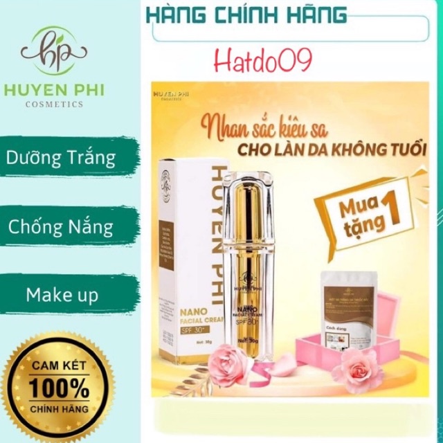 Kem face nano huyền phi dưỡng trắng căng bóng chống nắng makeup