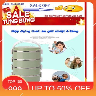 freeship đơn 50k / Hộp Đựng Cơm Giữ Nhiệt 4 Tầng Cặp Lồng Làm Từ Nhựa Lúa Mạch Hộp Cơm Văn Phòng giá rẻ