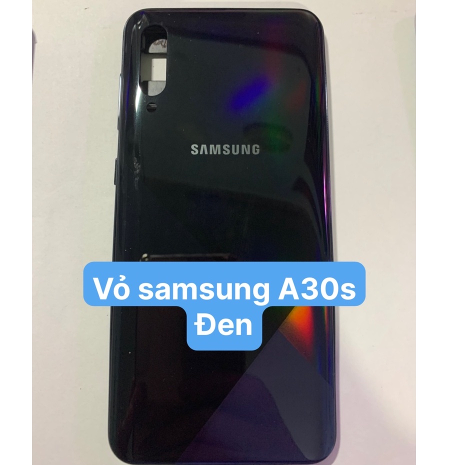 Bộ vỏ diên thoại zin hãng samsung A30s gồm Lưng, xương, sườn, phím bấm và kính camera