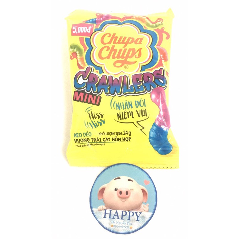 Kẹo dẻo Chupa Chups Crawlers Mini hương trái cây hỗn hợp gói 24g