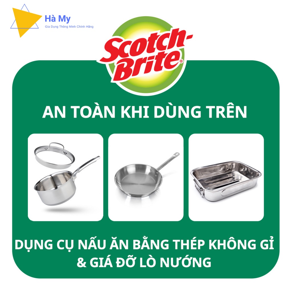 Combo 5 Miếng Rửa Chén,Bát 3M Scotch Brite Thế Hệ Mới Kháng Khuẩn,Siêu Sạch Gấp 3 Lần Miếng Rửa Chén Thông Thường