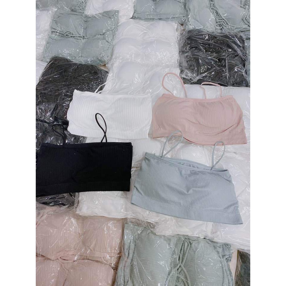 [RẺ VÔ ĐỊCH] Áo bra nữ họa tiết len tăm_Áo 2 dây có đệm_Áo bra co dãn 4 chiều  (Đủ màu)