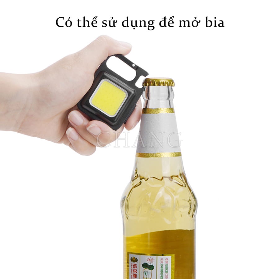 Đèn Pin Móc Khóa 3 Trong 1 Có Thể Bỏ Túi Tích Hợp Mở Bia, Móc Chìa Khóa / Đèn Làm Việc LED COB Nhỏ Di động để Cắm Trại