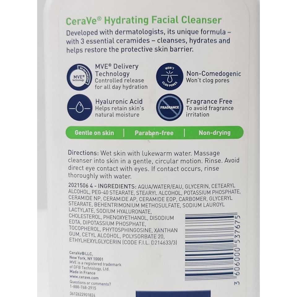 Sữa Rửa Mặt Dịu Nhẹ CeraVe Foaming Facial Cleanser USA