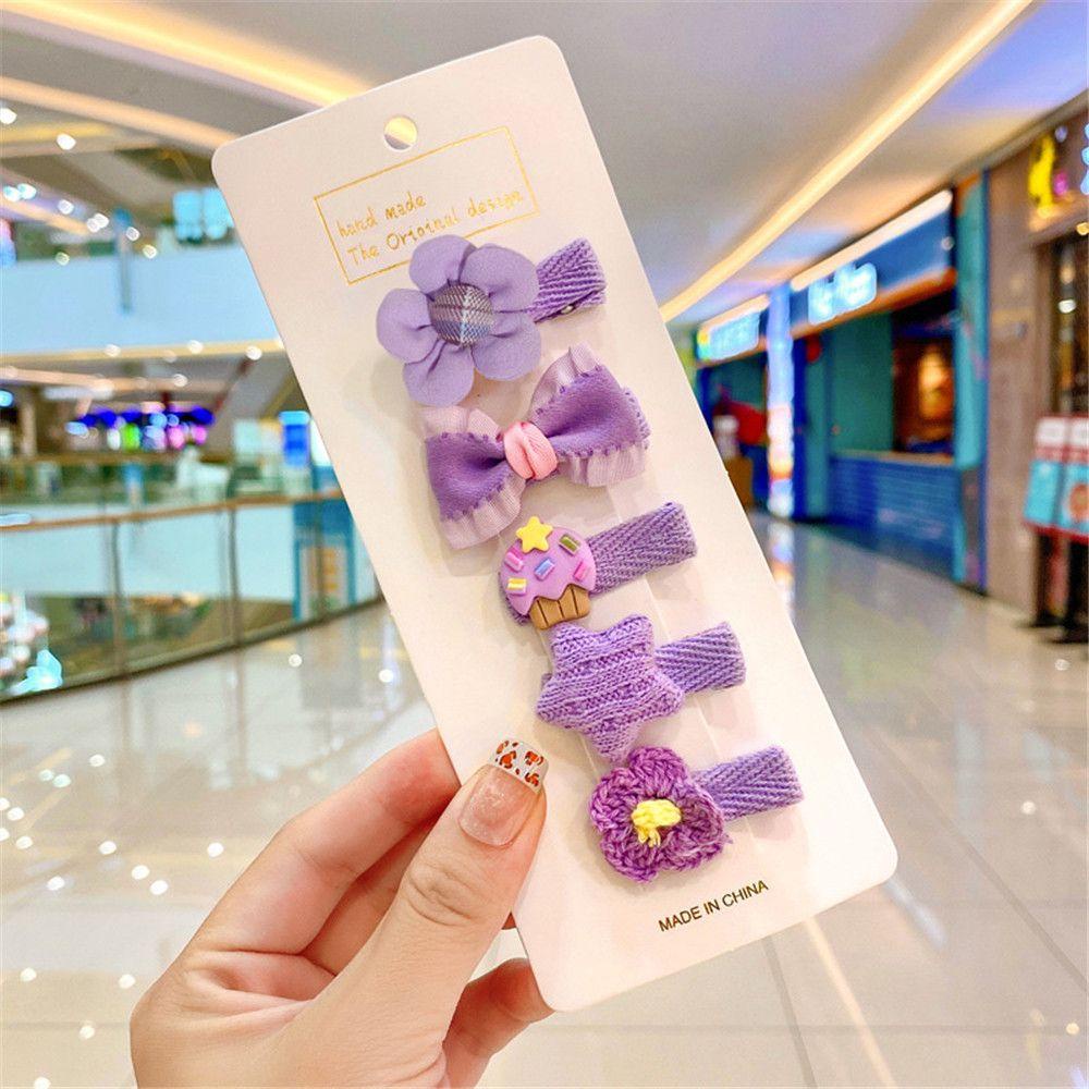 Set 5 Kẹp Tóc Nơ Dễ Thương Cho Bé Gái