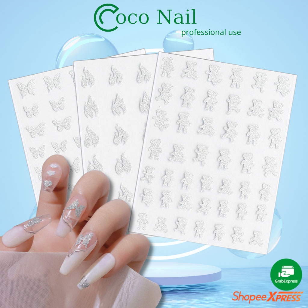 Sticker nail nhũ flash trang trí móng