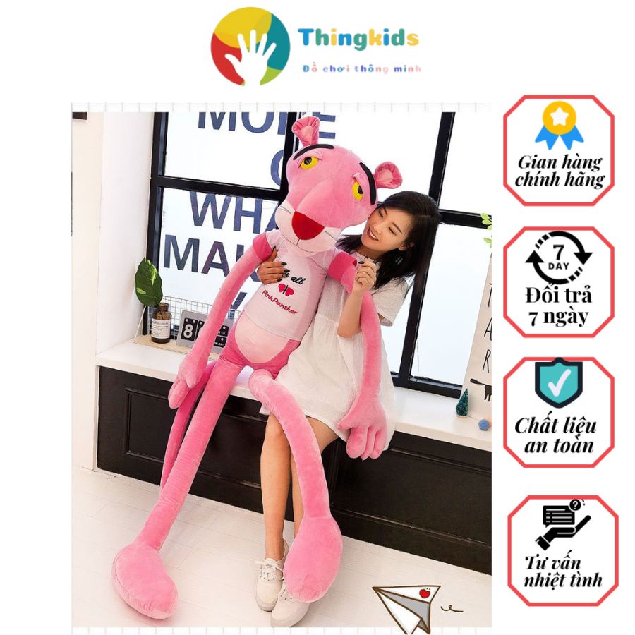 Gấu bông báo Hồng Pink Panther đáng yêu size 60cm size 80cm size 60cm - 80cm- 1mét - 1m3 - 1m6- 1m8 - Thingkids