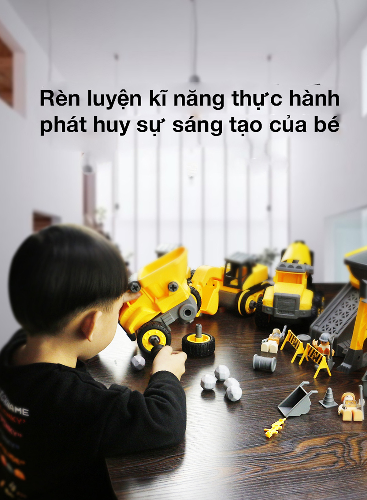 Mua Ngay Bộ đồ chơi mô hình lắp ráp xe xúc KAVY kèm cần trục vận chuyển hàng công nhân và nhiều chi tiết