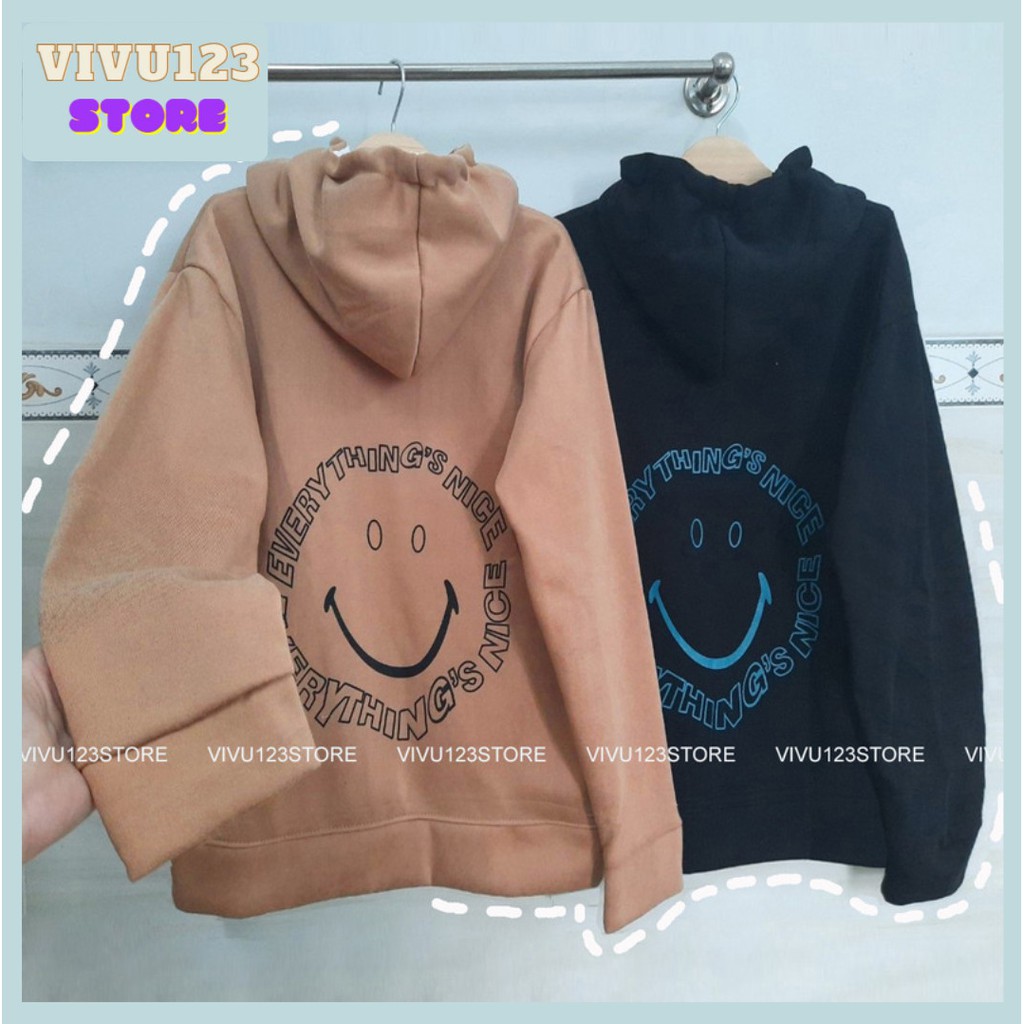 Áo khoác dây kéo nam nữ có nón form rộng ❤️ hoodie  ZIP đẹp ULZZANG style VIVU123STORE   HOD072