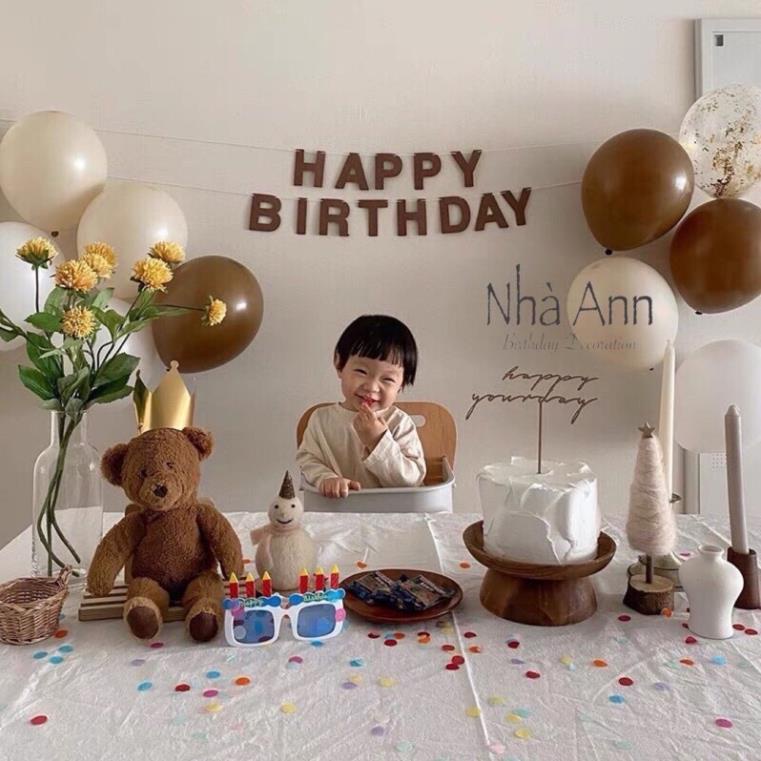 [ Mẫu mới] Dây chữ Happy Birthday vải dạ tone màu Hàn Quốc trang trí sinh nhật