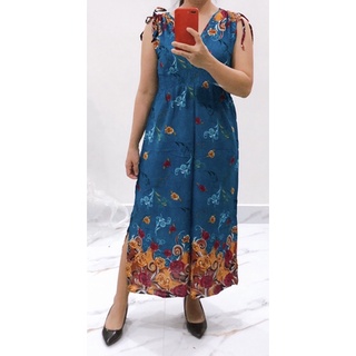 Đầm maxi lanh lụa cổ đắp chéo xinh xắn dây rút vai xinh xắn