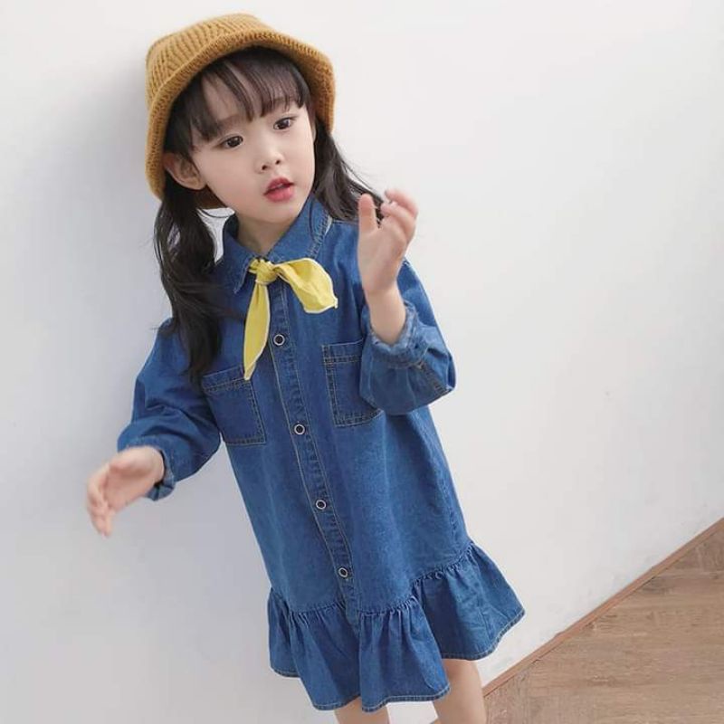 đầm jean bé gái