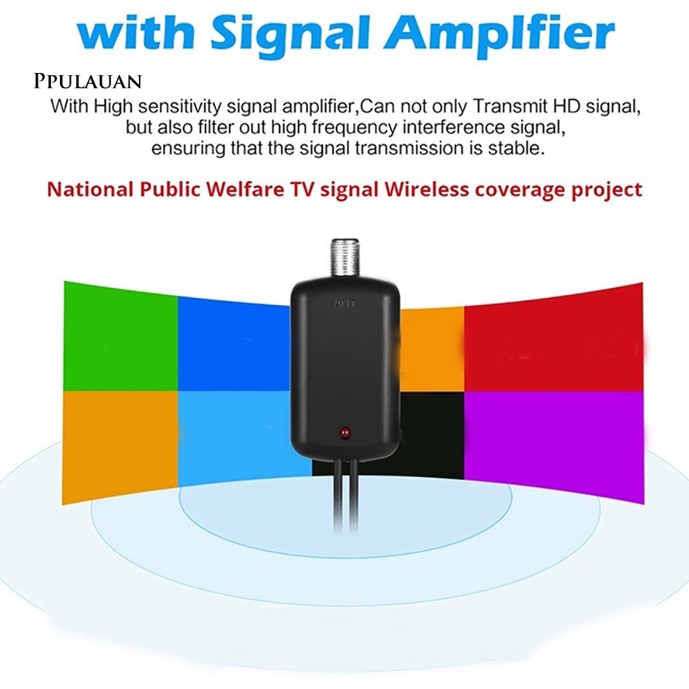 PPLA Mini Shield Shape HDTV Antenna 4K HD Indoor Digital TV Aerial Signal Amplifier