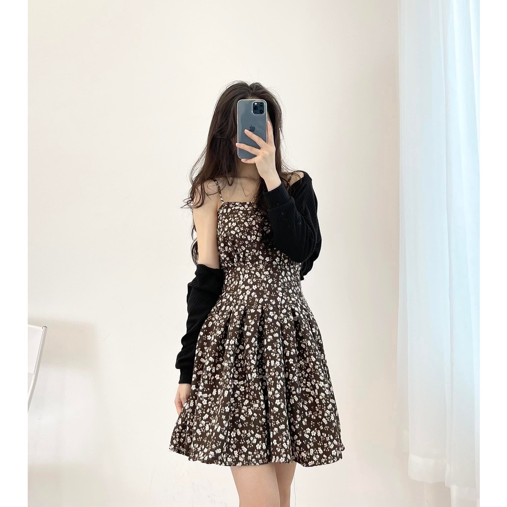 (FREESHIP) set váy hai dây kèm áo cardigan miho.house