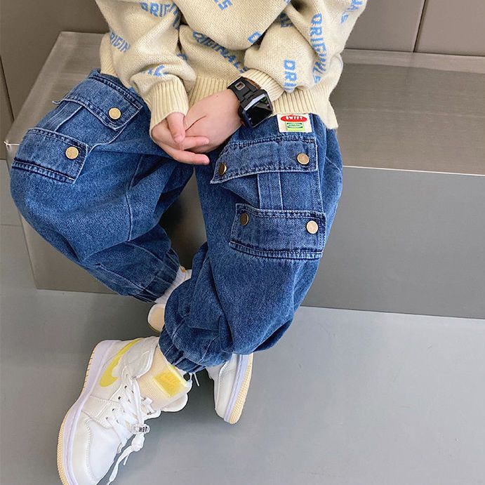 [Babycat] Hàng Có Sẵn Quần Yếm Jean Xuân Thu Phong Cách Nhật Bản Hàn Quốc Cho Bé Trai