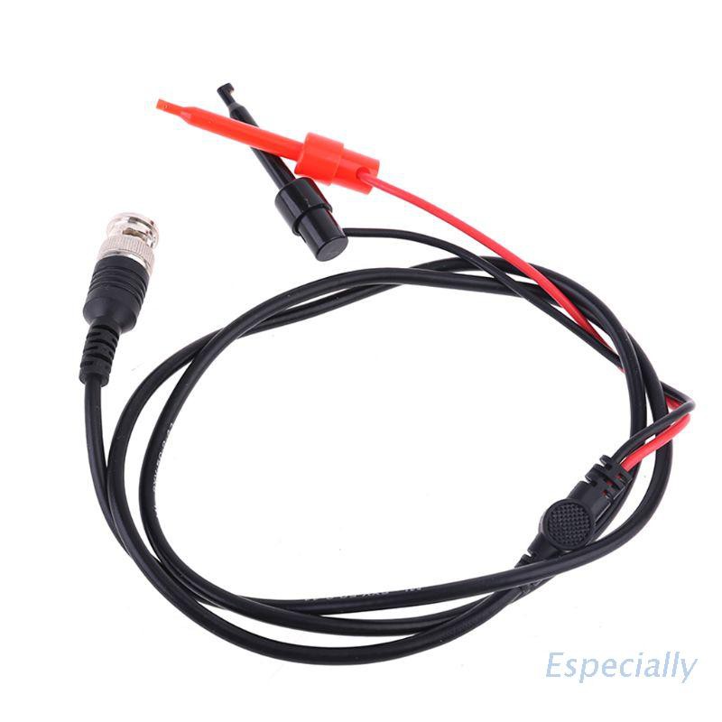 ESP 1.1M 3.61ft BNC Oscilloscope Test Probe Dual Hook Clip Male Plug Cable Lead Wire Connector
