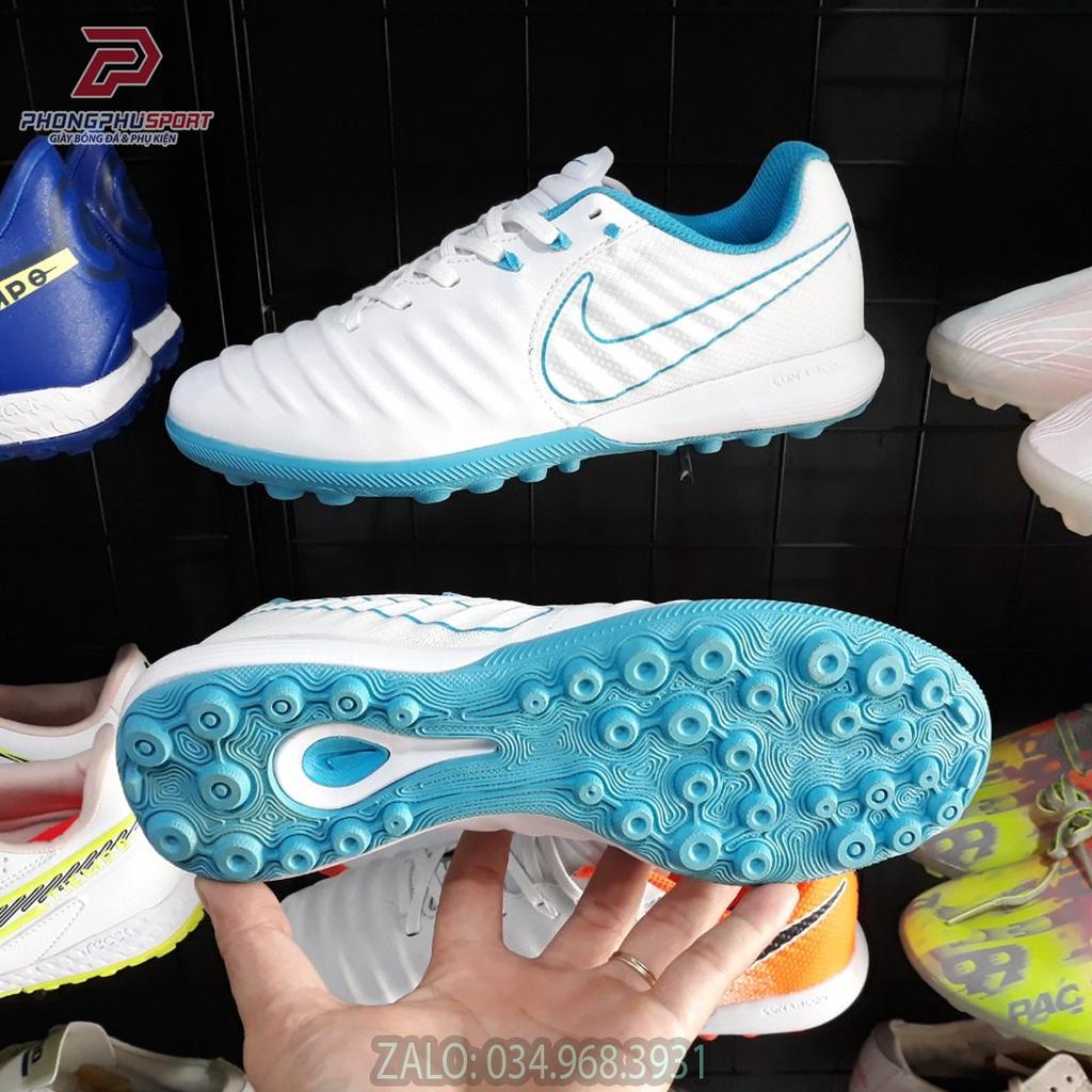 Giày Đá Bóng Tiempo LegendX 7 Pro Trắng Xanh TF