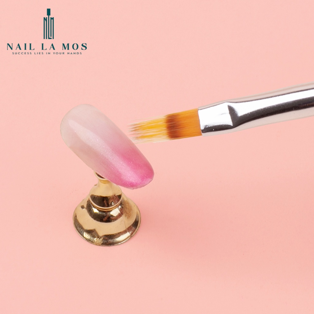 Cọ ombre đầu dẹt cán nhựa đen - Cọ nails trang trí dành cho thợ làm móng