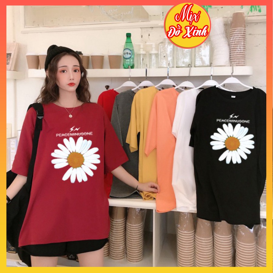 Áo thun nam nữ form rộng tay lỡ, áo phông unisex, chất liệu thun Cotton, họa tiết in hình Hoa Cúc | BigBuy360 - bigbuy360.vn