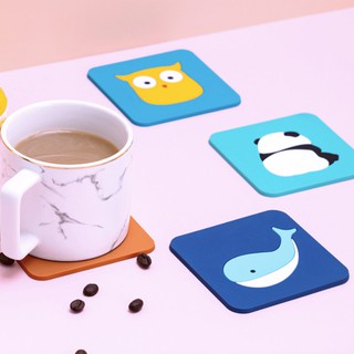 Tấm lót ly silicon cách nhiệt hình cute