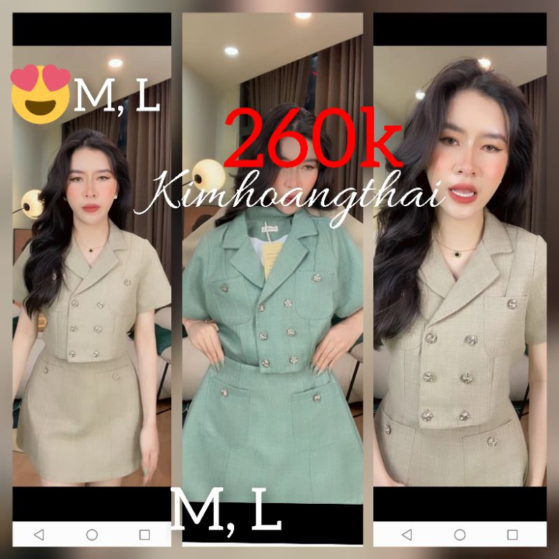 Set váy cổ vest mã D nhà LL