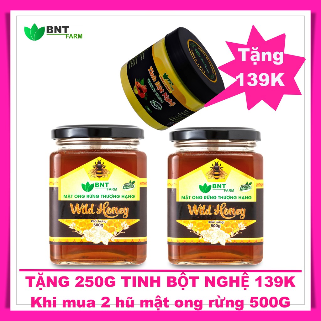 Mật ong rừng nguyên chất BNT FARM,Mua 1 tặng 1, Đạt TCVN 5375:1991,100% dã sinh, chuẩn Organic,bao TEST