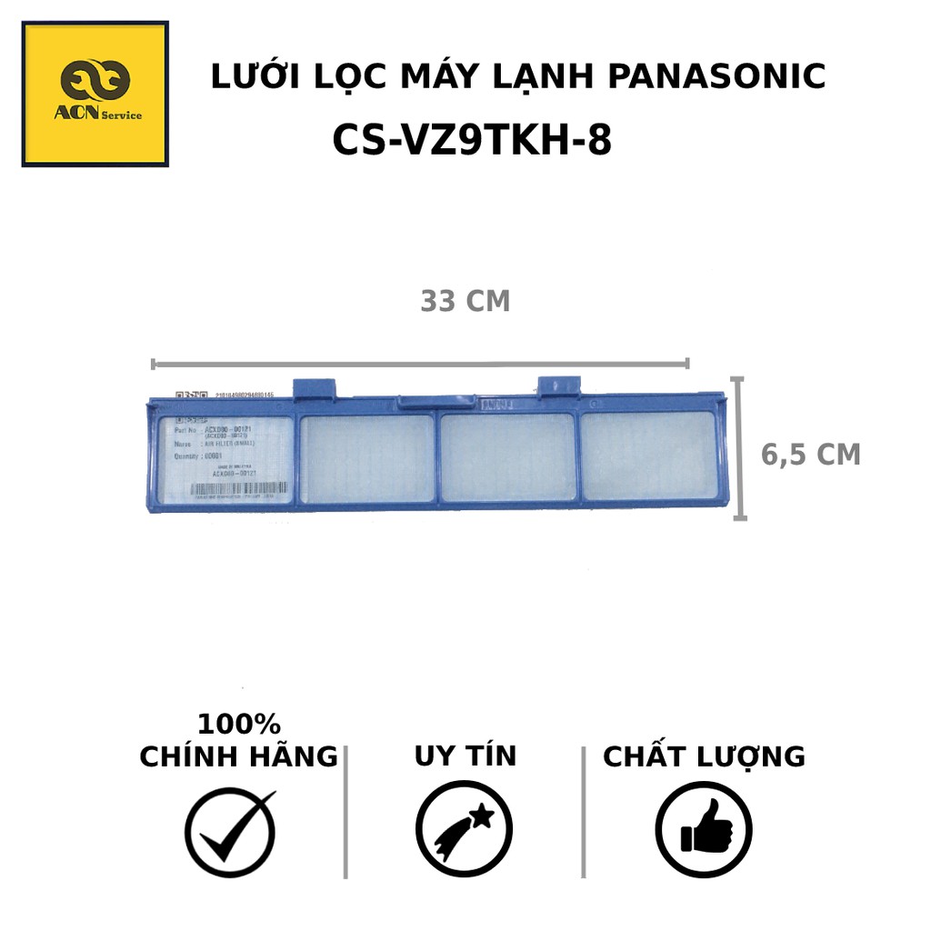 Lưới lọc máy lạnh Panasonic CS-VU12SKH-8 -- CS-VU18SKH-8 -- CS-VZ12TKH-8 -- CS-VZ9TKH-8 -- CS-VU9SKH-8