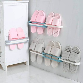 Kệ Dán Tường Cài Dép Thông Minh - Gấp Gọn - Siêu Chắc Tiện Dụng