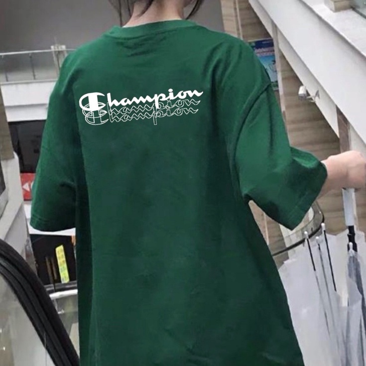 Áo thun Champion chữ thêu mặt trước thêu Unisex Tubee shop