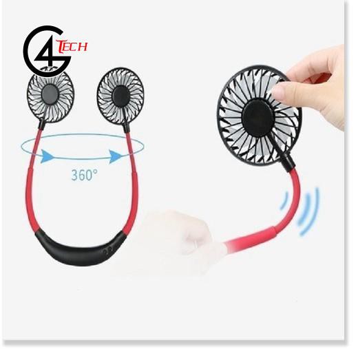 Quạt quàng cổ mini tích điện gấp gọn siêu mát