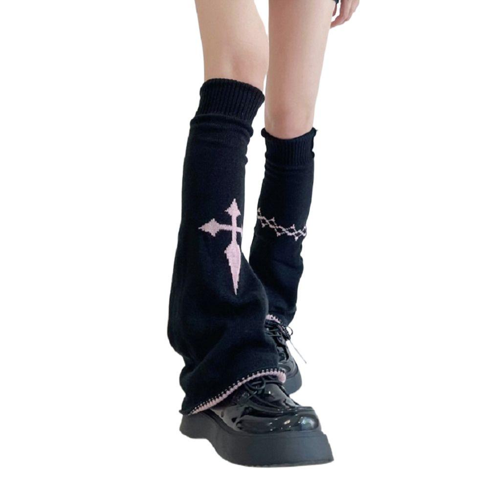 Vỏ Bọc Chân Dệt Kim Màu Trơn Giữ Ấm Mùa Đông Thoải Mái Cho Nữ