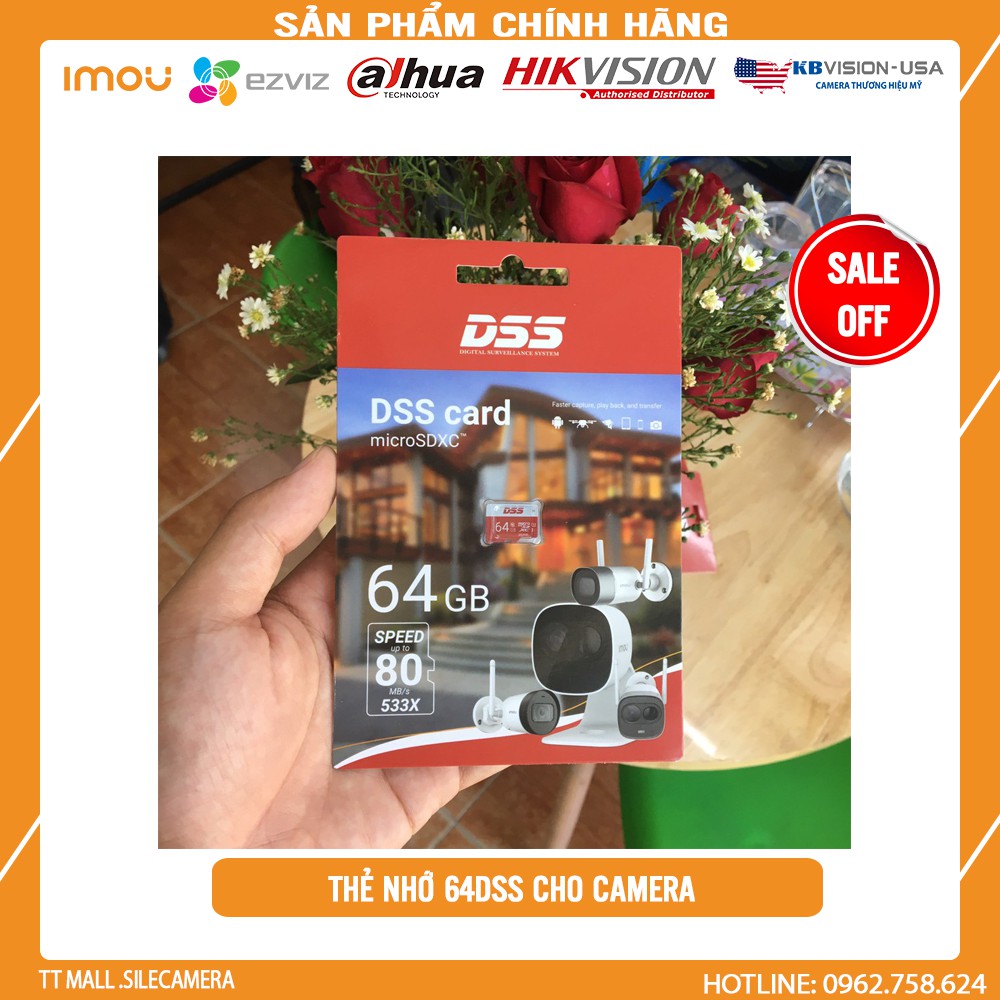 {SIÊU KHUYẾN MÃI}THẺ NHỚ CHO CAMERA 64G DSS-BẢO HÀNH CHÍNH HÃNG 2 NĂM