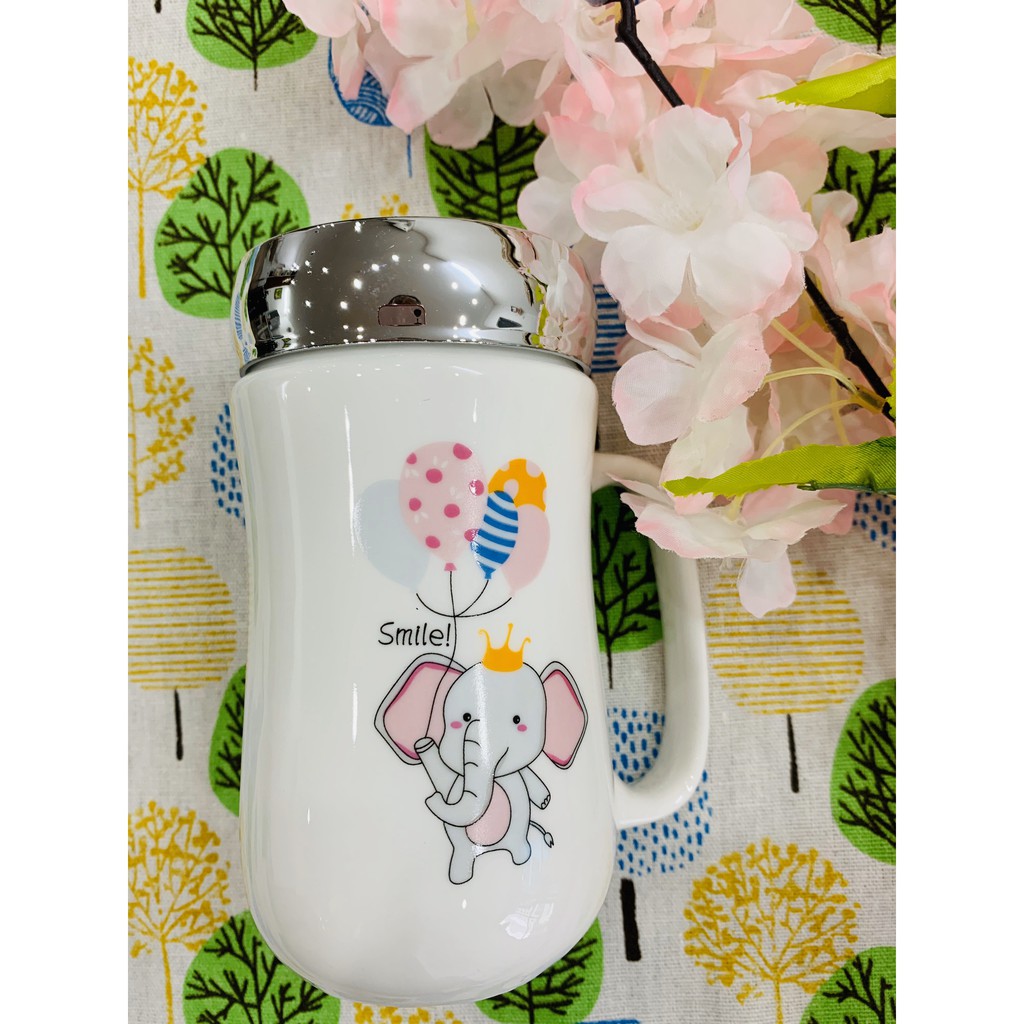[Có Chọn Mẫu] Ly Cốc Sứ Đẹp Có Nắp Đậy, Bình Nước, Giữ Nhiệt 400ml | BigBuy360 - bigbuy360.vn